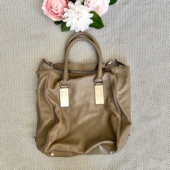 Banana Republic Handbags - Banana Republic Gray Leather shoulder bag